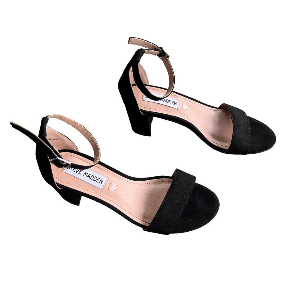 Steeve Madden Black Dress Sandals Microsuede JCarrson Women’s Size 2. - Picture 2 of 12